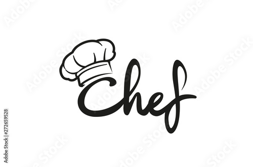 Creative Chef Hat Symbol Text Font Letter logo Vector Design Illustration photo