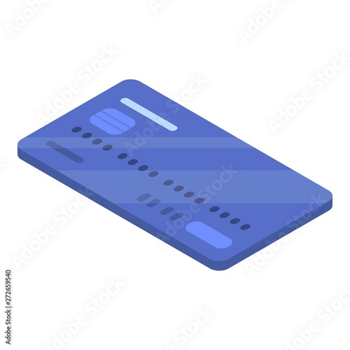 Credit card icon. Isometric of credit card vector icon for web design isolated on white background