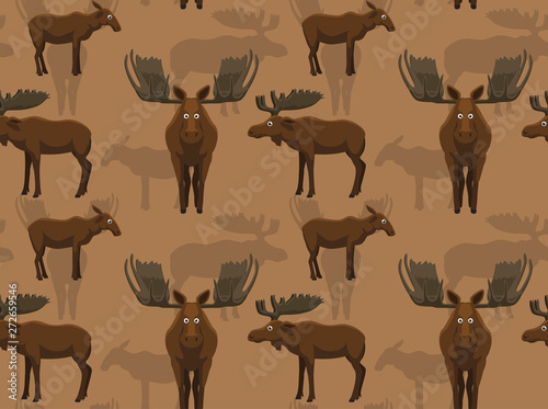 Cute Moose Background Seamless Wallpaper