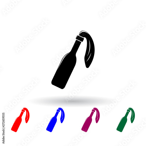 Molotov cocktail multi color icon. Elements of army & war set. Simple icon for websites, web design, mobile app, info graphics