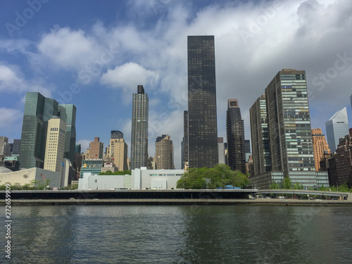 Building Riverside with blue sky background, New York City. Cityscape Concept. © Voranut