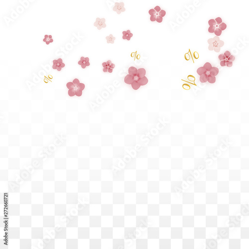 Vector Spring or Summer Sale Background with Flowers and Percent for Banner Design. Good for Special Hot Holiday Discount Offer, Black Friday, Fashion Promotion Action. Romantic Sakura Illustration. © Feliche _Vero