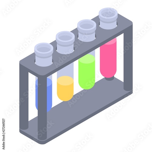Test tube stand icon. Isometric of test tube stand vector icon for web design isolated on white background