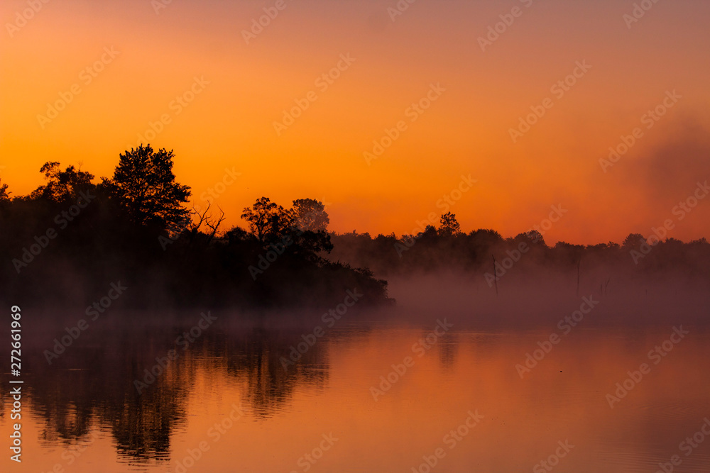 Morning Mist on Peaceful Lake