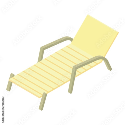 Beach chair icon. Isometric of beach chair vector icon for web design isolated on white background