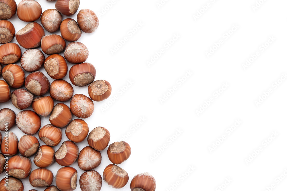 Hazelnuts isolated on white background Hazelnuts isolated on white background