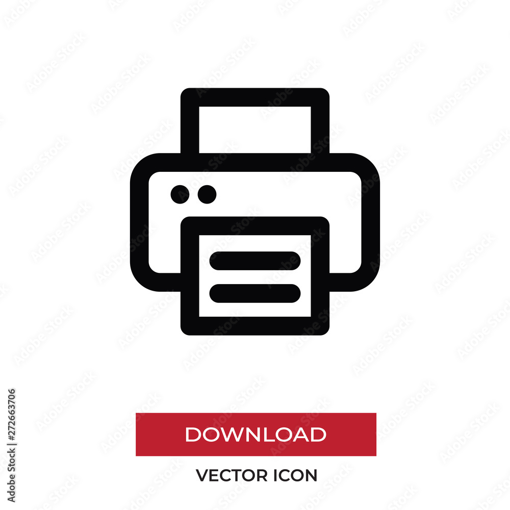 Printer vector icon in modern style for web site and mobile app Printer vector icon in modern style for web site and mobile app