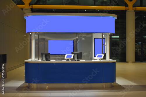 kiosks. screens cleared. for any advertising or message. mockup 