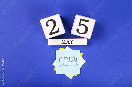 General Data Protection Regulation, GDPR with cube calendar