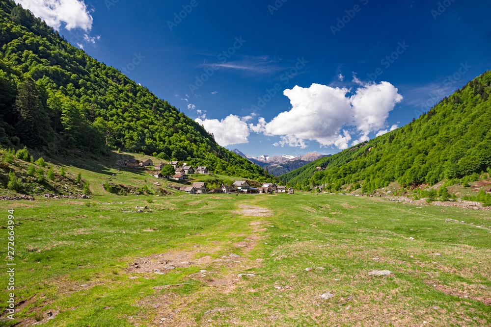 Panoramic view of Val Loana in Piedmont Italy.