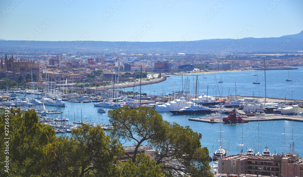 Fototapeta premium view of port of Palma de mallorca spain