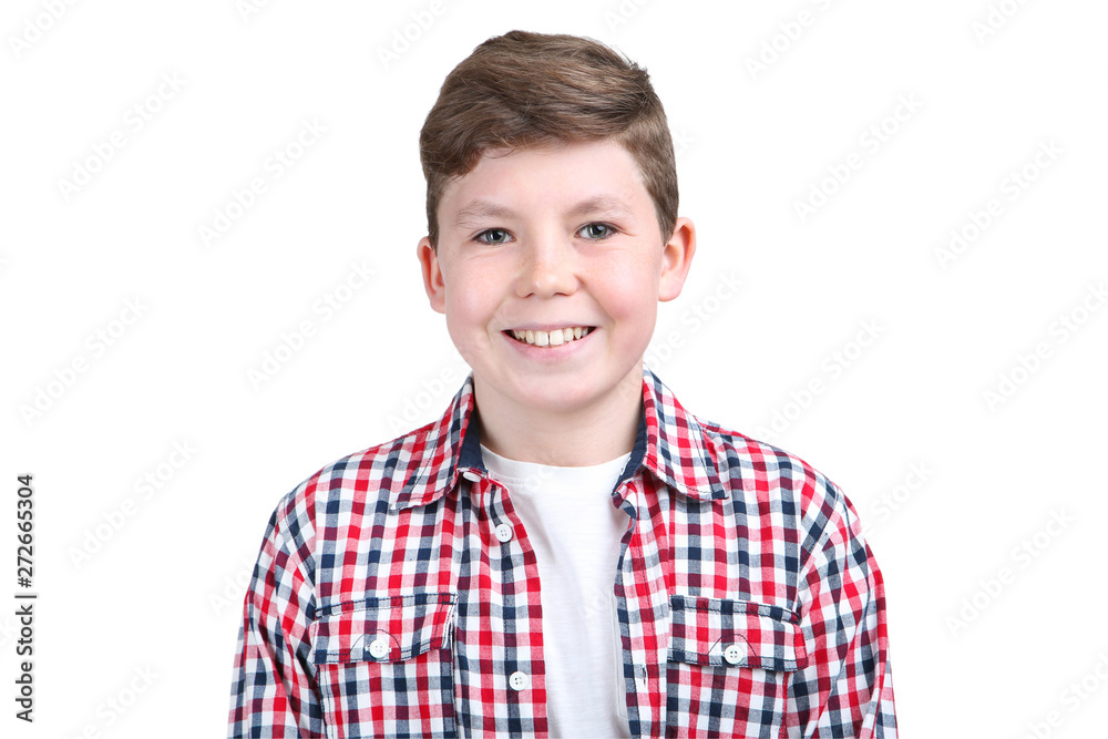 Portrait of young boy isolated on white background Portrait of young boy isolated on white background