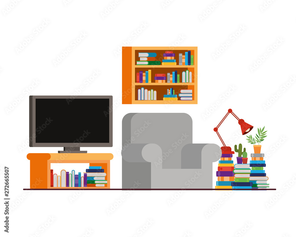 comfortable sofa in living room with plasma tv