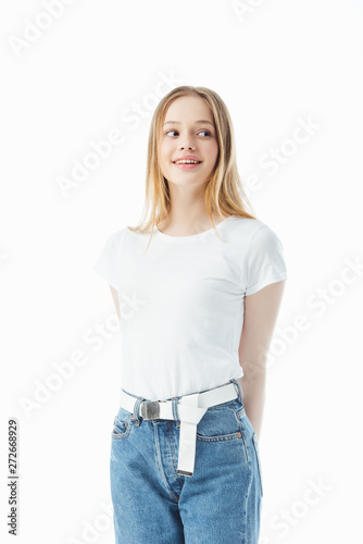 happy teenage girl looking away isolated on white © LIGHTFIELD STUDIOS