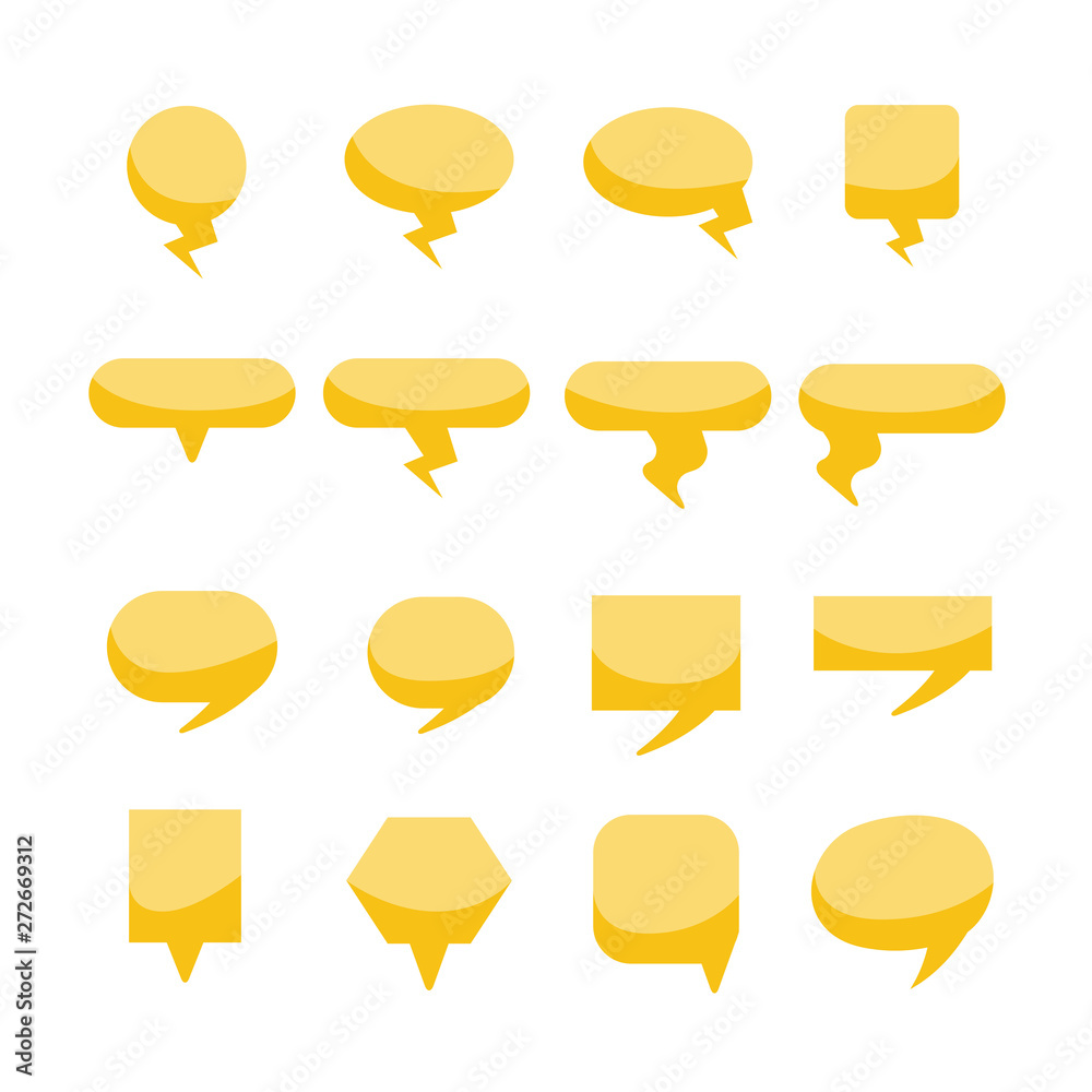 yellow speech bubble set