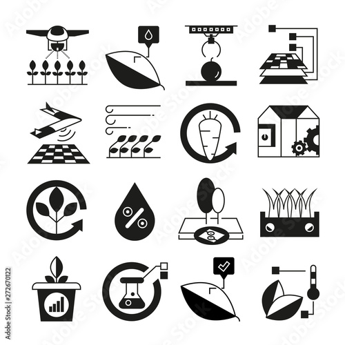 smart farm and smart agriculture icons