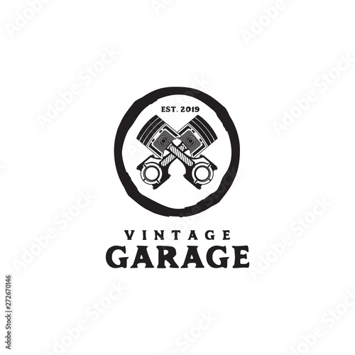 Piston logo design vector template