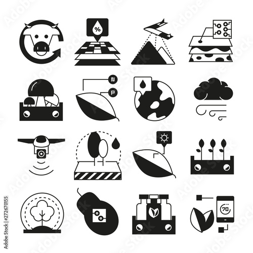 smart farm and smart agriculture icons