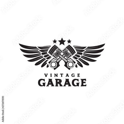 Piston logo design vector template