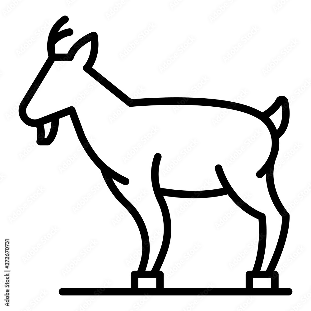 Farm goat icon. Outline farm goat vector icon for web design isolated on white background Farm goat icon. Outline farm goat vector icon for web design isolated on white background