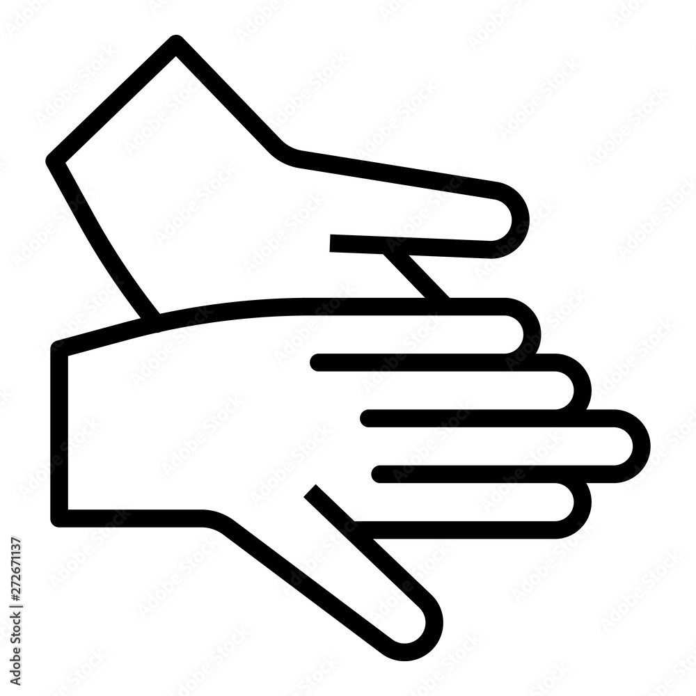 Hands icon. Outline hands vector icon for web design isolated on white background Hands icon. Outline hands vector icon for web design isolated on white background