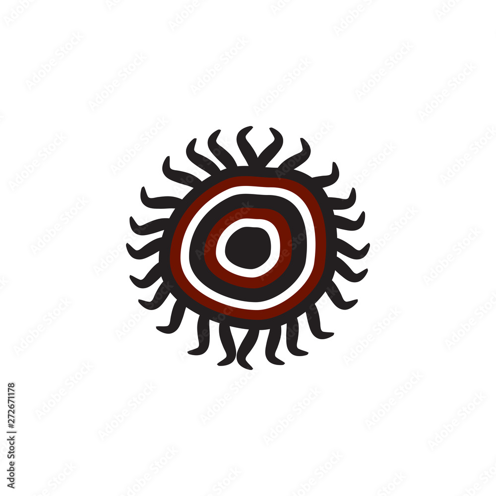 Fototapeta premium Aboriginal art icon logo design vector template