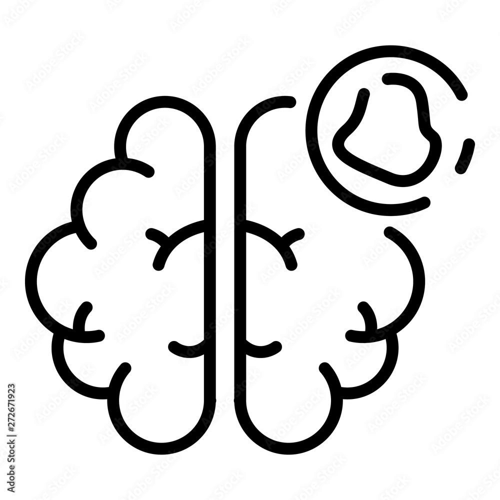 Brain amnesia icon. Outline brain amnesia vector icon for web design isolated on white background Brain amnesia icon. Outline brain amnesia vector icon for web design isolated on white background