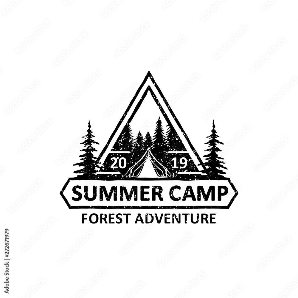 vintage badges of camping and  adventure