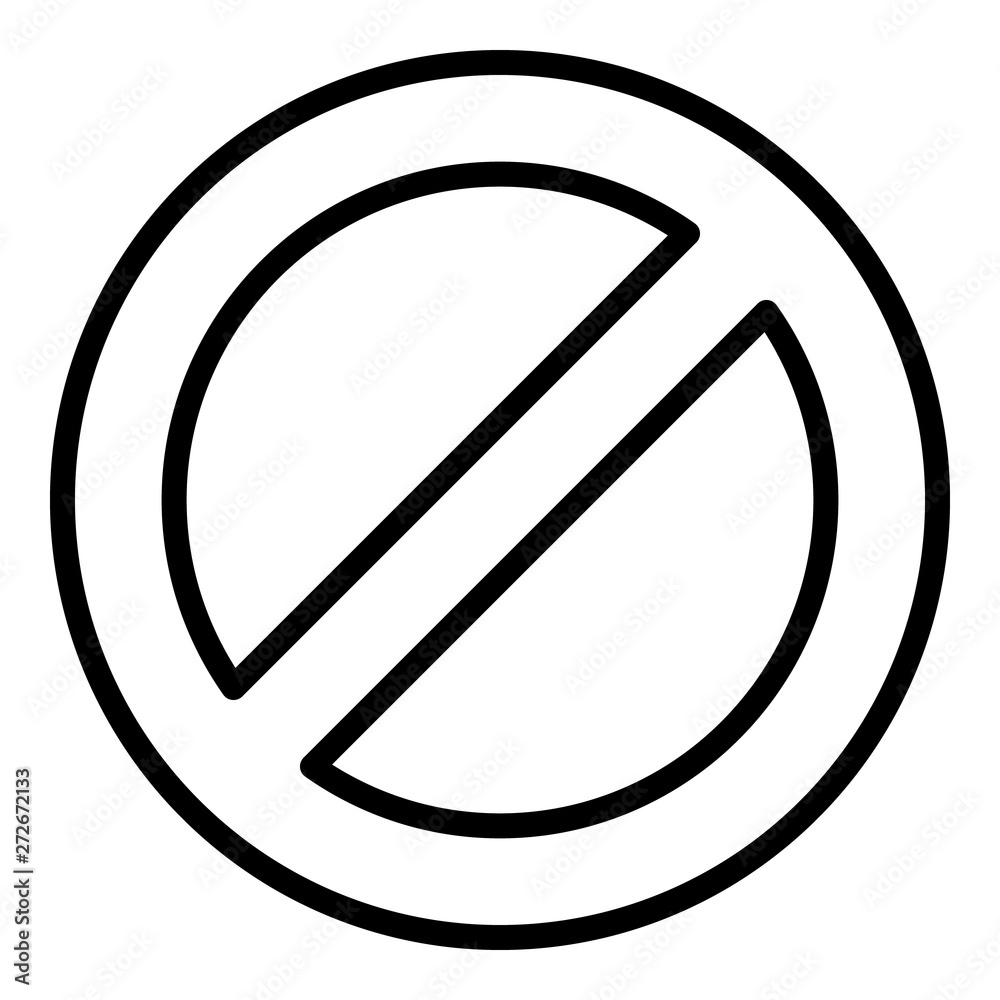 Restricted circle icon. Outline restricted circle vector icon for web design isolated on white background Restricted circle icon. Outline restricted circle vector icon for web design isolated on white background