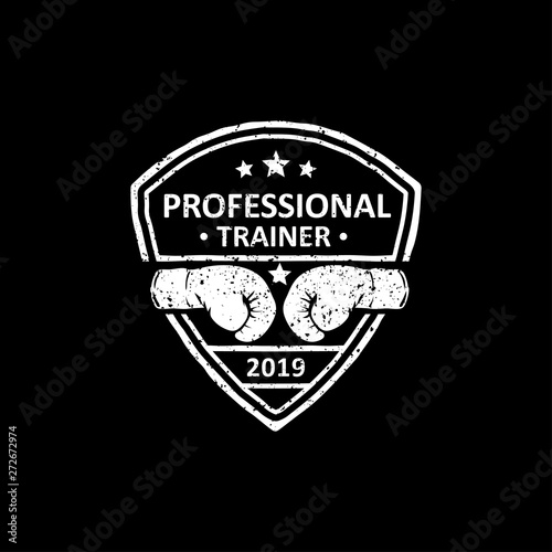 vintage badges of boxing club, emblems and logo design