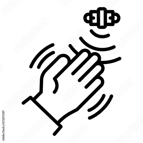 Hand motion sensor icon. Outline hand motion sensor vector icon for web design isolated on white background
