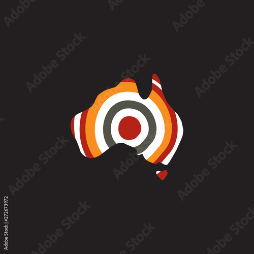 Aboriginal art icon logo design vector template