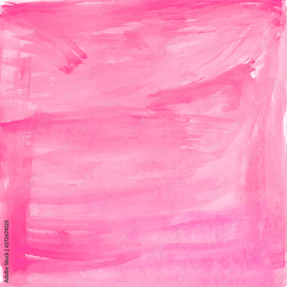 Fototapeta premium Pink abstract watercolor square background Brush paint texture