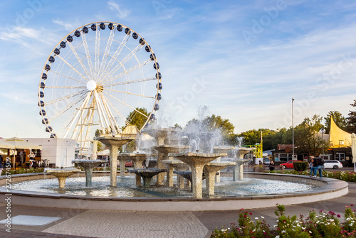 Famous fountain with mill wheel in Gdynia photo