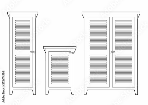 Three louvered closets