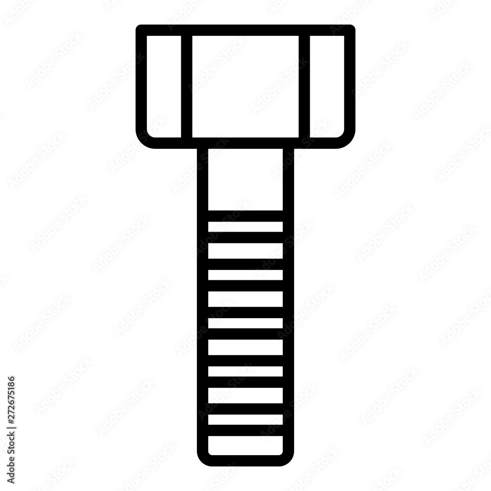 Steel bolt icon. Outline steel bolt vector icon for web design isolated on white background Steel bolt icon. Outline steel bolt vector icon for web design isolated on white background