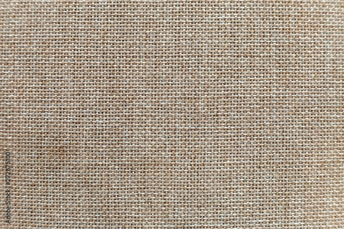 Gray beige linen canvas surface background. Sackcloth design, ecological cotton textile, fashionable woven flex burlap.