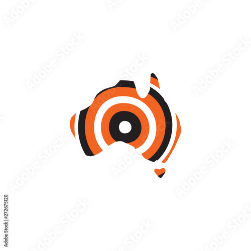 Aboriginal art icon logo design vector template