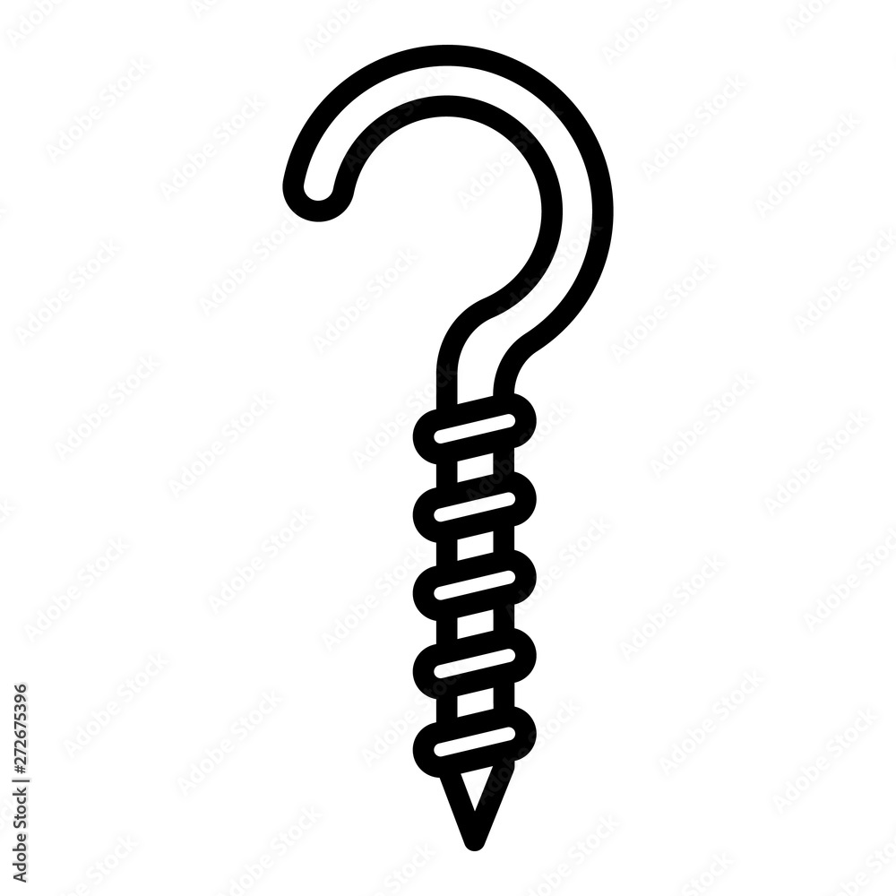 Ceiling hook icon. Outline ceiling hook vector icon for web design isolated on white background Ceiling hook icon. Outline ceiling hook vector icon for web design isolated on white background