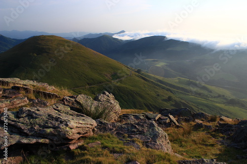 Scenic view from the Artzamendi mountain in the French Basque Country