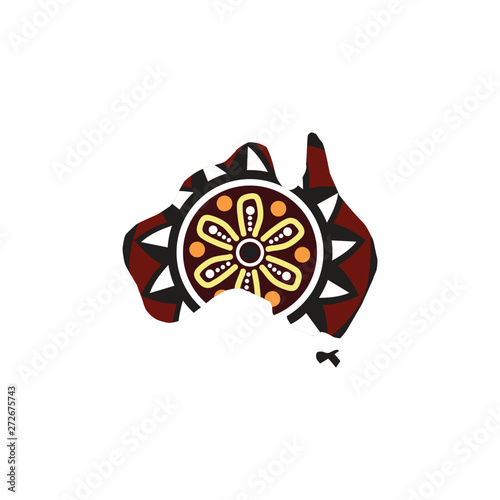 Aboriginal art icon logo design vector template