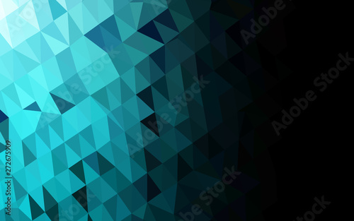 Light BLUE vector shining triangular background.