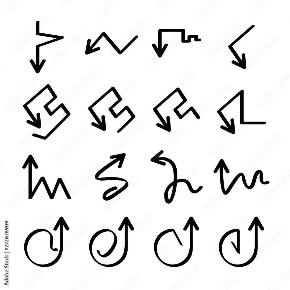hand drawn and doodle arrows hand drawn and doodle arrows