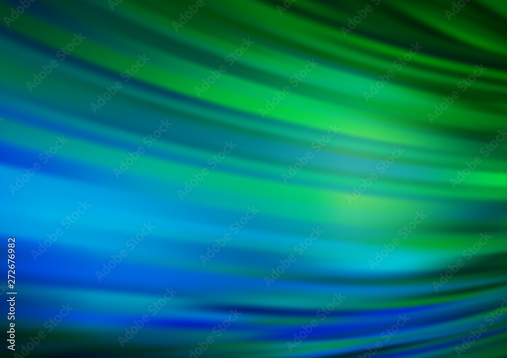 Obraz premium Light Blue, Green vector template with lines, ovals.