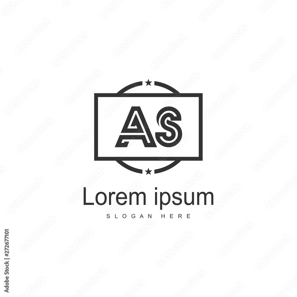 AS Letter Logo Design. Creative Modern AS Letters Icon Illustration