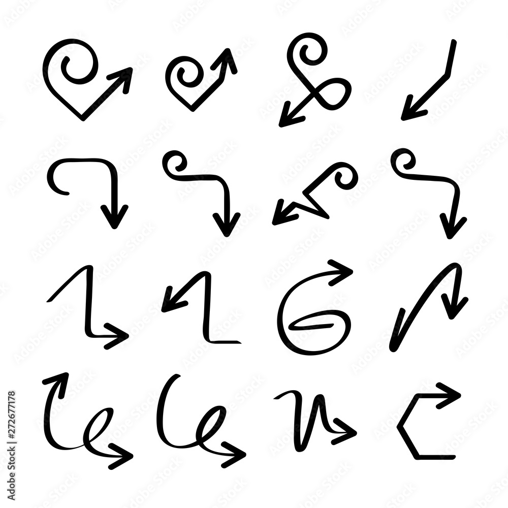 hand drawn and doodle arrows hand drawn and doodle arrows