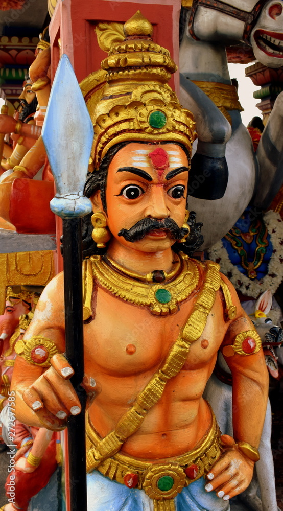 Statue of a gate guardian at Hindu temple