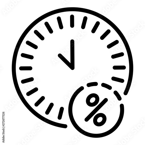 Mortgage repayment time icon. Outline mortgage repayment time vector icon for web design isolated on white background