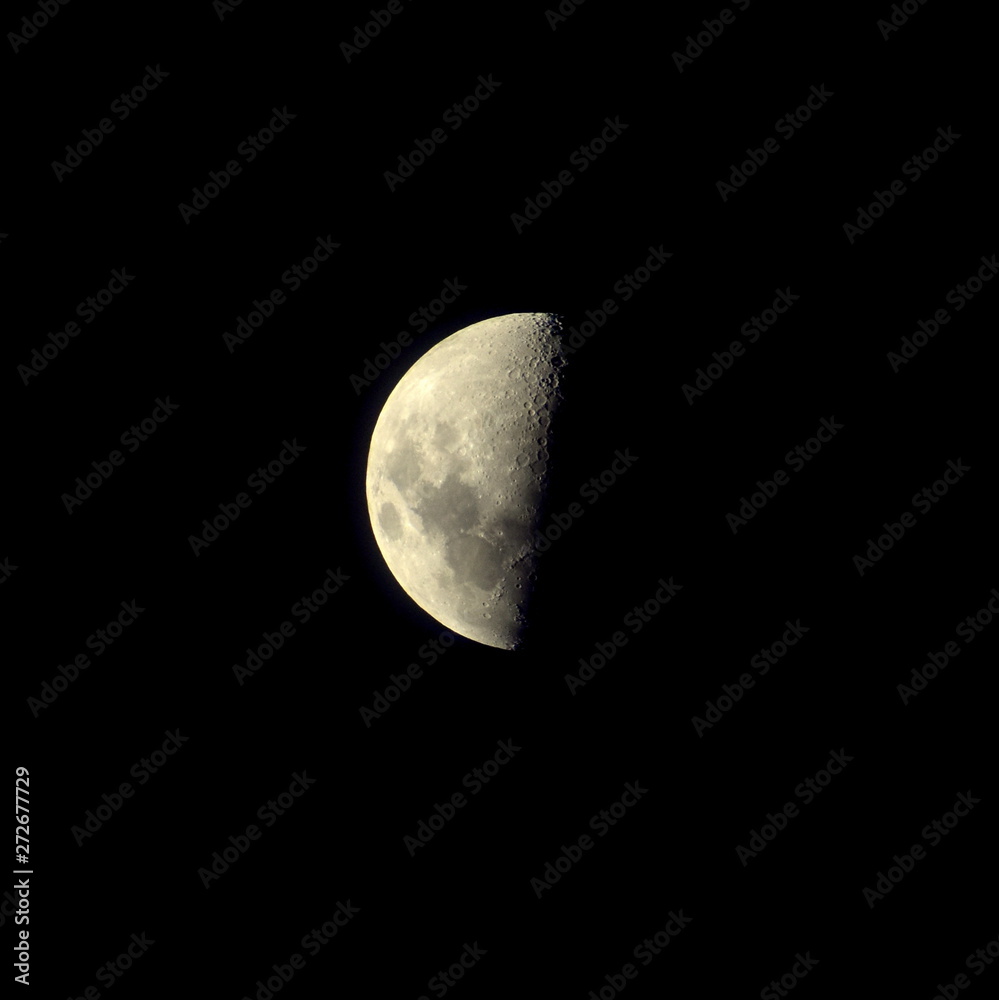 Half moon in a black sky Half moon in a black sky