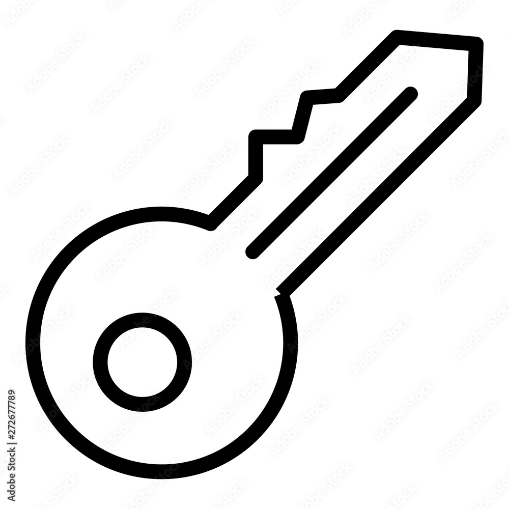 House key icon. Outline house key vector icon for web design isolated on white background House key icon. Outline house key vector icon for web design isolated on white background